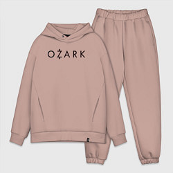 Мужской костюм оверсайз Ozark black logo, цвет: пыльно-розовый