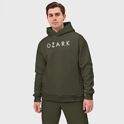 Мужской костюм оверсайз Ozark white logo, цвет: хаки — фото 2