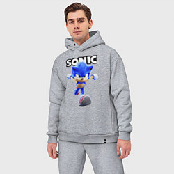 Мужской костюм оверсайз Sonic the Hedgehog 2, цвет: меланж — фото 2