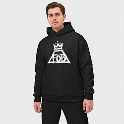 Мужской костюм оверсайз Fall Out Boy FOB logo, цвет: черный — фото 2