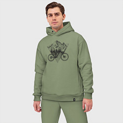 Мужской костюм оверсайз Downhill ride bike, цвет: авокадо — фото 2