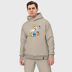 Мужской костюм оверсайз Бедная Рэцуко Aggresuko, цвет: миндальный — фото 2