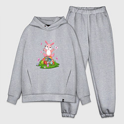 Мужской костюм оверсайз BUNNY PAINTS EGGS, цвет: меланж