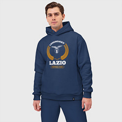 Мужской костюм оверсайз Лого Lazio и надпись Legendary Football Club, цвет: тёмно-синий — фото 2