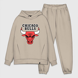 Мужской костюм оверсайз Chicago Bulls, цвет: миндальный