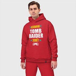 Мужской костюм оверсайз Извини Tomb Raider зовет, цвет: красный — фото 2