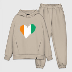 Мужской костюм оверсайз Сердце - Ирландия, цвет: миндальный