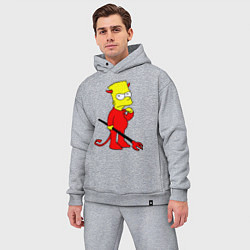 Мужской костюм оверсайз Bart Simpson - devil, цвет: меланж — фото 2