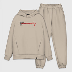 Мужской костюм оверсайз Любви Нет, цвет: миндальный