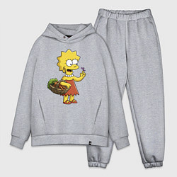Мужской костюм оверсайз Lisa Simpson с гусеницей на даче, цвет: меланж