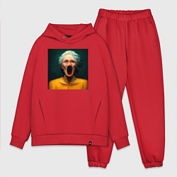 Мужской костюм оверсайз Портрет ужасной бабушки, цвет: красный