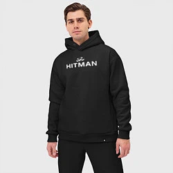 Мужской костюм оверсайз Hitman - лого, цвет: черный — фото 2