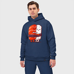 Мужской костюм оверсайз Суши Любимые Обнимашки, цвет: тёмно-синий — фото 2