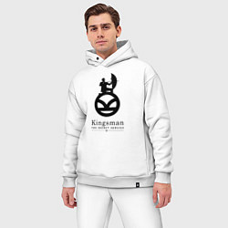 Мужской костюм оверсайз Kingsman Секретная служба - logo, цвет: белый — фото 2
