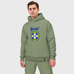 Мужской костюм оверсайз Brasil Football, цвет: авокадо — фото 2