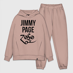 Мужской костюм оверсайз Jimmy Page - Led Zeppelin - legend, цвет: пыльно-розовый
