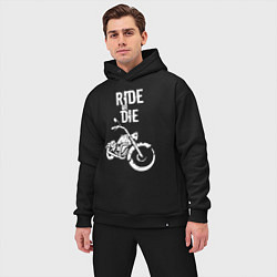 Мужской костюм оверсайз Ride or Die винтаж, цвет: черный — фото 2