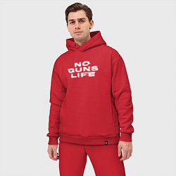 Мужской костюм оверсайз No Guns Life лого, цвет: красный — фото 2