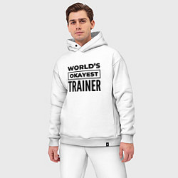 Мужской костюм оверсайз The worlds okayest trainer, цвет: белый — фото 2