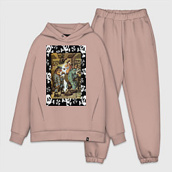 Мужской костюм оверсайз Доктор Ливси и Билли Бонс, цвет: пыльно-розовый