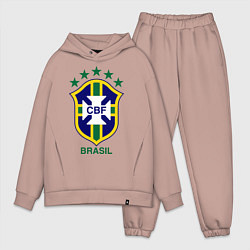 Мужской костюм оверсайз Brasil CBF, цвет: пыльно-розовый