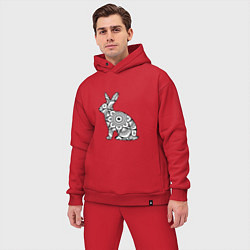 Мужской костюм оверсайз Узорный кролик, цвет: красный — фото 2