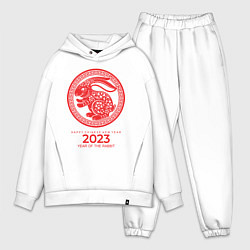 Мужской костюм оверсайз Year of the rabbit - 2023, happy chinese New Year, цвет: белый