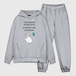 Мужской костюм оверсайз Стишок про гуся, цвет: меланж