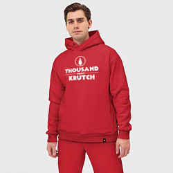 Мужской костюм оверсайз Thousand Foot Krutch белое лого, цвет: красный — фото 2