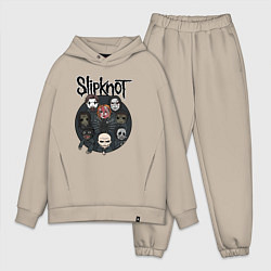 Мужской костюм оверсайз Slipknot art fan, цвет: миндальный