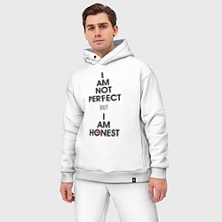 Мужской костюм оверсайз I am not perfect - but I am honest, цвет: белый — фото 2