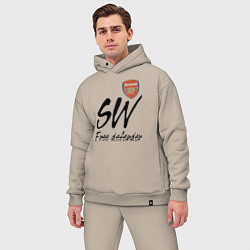 Мужской костюм оверсайз Arsenal - sweeper - England - London, цвет: миндальный — фото 2
