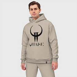 Мужской костюм оверсайз Quake II logo, цвет: миндальный — фото 2