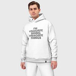 Мужской костюм оверсайз Im visagiste doing visagiste things vintage, цвет: белый — фото 2