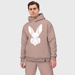 Мужской костюм оверсайз White rabbit head, цвет: пыльно-розовый — фото 2