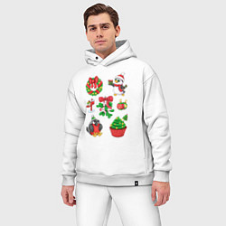 Мужской костюм оверсайз Милый Новый Год, цвет: белый — фото 2