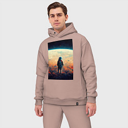 Мужской костюм оверсайз I want to be an astronaut, цвет: пыльно-розовый — фото 2