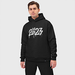 Мужской костюм оверсайз Ушки 2023, цвет: черный — фото 2