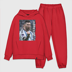 Мужской костюм оверсайз Viva la Argentina - Lionel Messi - world champion, цвет: красный