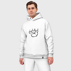 Мужской костюм оверсайз Лапа-леттеринг 2023, цвет: белый — фото 2