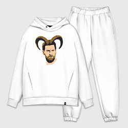 Мужской костюм оверсайз Messi goat, цвет: белый