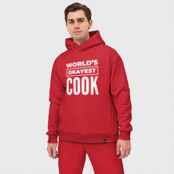 Мужской костюм оверсайз Worlds okayest cook, цвет: красный — фото 2