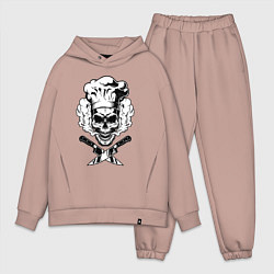 Мужской костюм оверсайз The cooks skull, цвет: пыльно-розовый