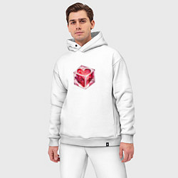 Мужской костюм оверсайз Сердце в кубе, цвет: белый — фото 2