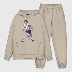 Мужской костюм оверсайз Maradona football, цвет: миндальный