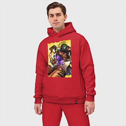 Мужской костюм оверсайз Джотаро Куджо - JoJo Bizarre Adventure, цвет: красный — фото 2