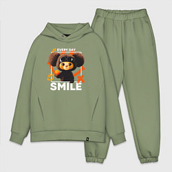 Мужской костюм оверсайз Every day smile, цвет: авокадо