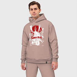 Мужской костюм оверсайз Белый самурай ранен стрелами, цвет: пыльно-розовый — фото 2