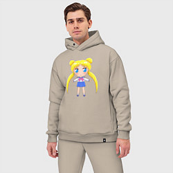 Мужской костюм оверсайз Sailor moon chibi, цвет: миндальный — фото 2