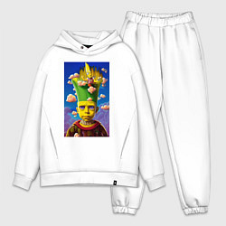 Мужской костюм оверсайз Bart Simpson - neural network - fantasy - art, цвет: белый